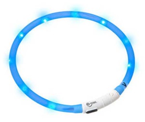 Obroża świecąca niebieska dł. 20-70cm + ładowarka