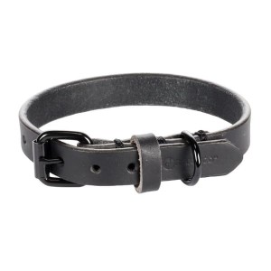 Obroża skórzana  Leano czarna 24-30cm 15mm