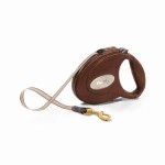 Smycz Flexi Leather M taśma 5m 25kg ciemny brąz