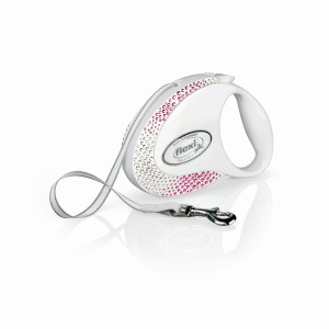 Smycz Flexi Glam M taśma 5m 25kg perła