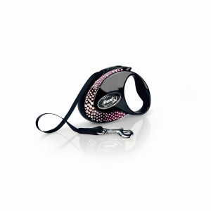 Smycz Flexi Glam S taśma 3m 12kg czarny onyx