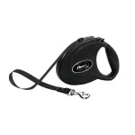 Smycz Flexi Leather M taśma 5m 25kg czarna