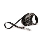 Smycz Flexi Glam Wings S taśma 3m 12kg czarny onyx