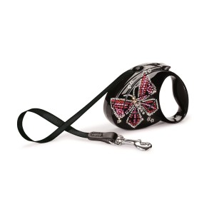 Smycz Flexi Glam Butterfly S taśma 3m 12kg czarna