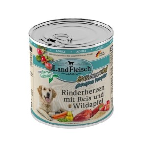 Land fleisch 800g serce wołowe + ryż + dzikie jabłko