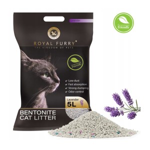 Żwirek Premium Royal Furry 5l bentonit lawenda