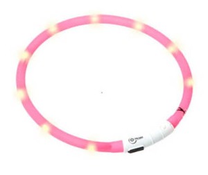 Obroża świecąca czerwona dł. 20-70cm + ładowarka