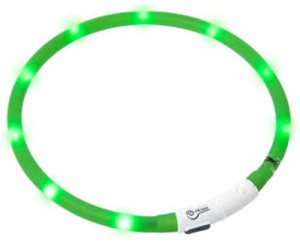 Obroża świecąca zielona dł. 20-70cm + ładowarka